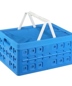 32L Folding Basket with Cooler Bag Blue