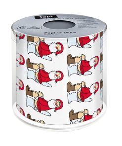 Christmas Toilet Paper Santa on Toilet