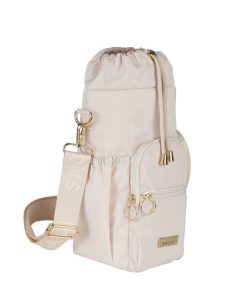 Crossbody Insulated Water Bottle Carrier Bag Alabaster