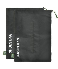 Recycled Travel Shoe Bags 2 Pack Black